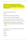 CHEM101 - General Chemistry Final Exam&NewLine;&lpar;Version 2&rpar; Exam Questions and Verified Answers &vert;&NewLine;Rated A&plus; &vert; New Update 2026&sol;2027 &vert; Guaranteed Pass&NewLine;- StraighterLine