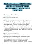 ATI MENTAL HEALTH PROCTORED&NewLine;CERTIFICATION SCRIPT 2026&NewLine;QUESTIONS WITH SOLUTIONS&NewLine;GRADED A&plus;&NewLine;