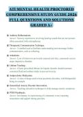ATI MENTAL HEALTH PROCTORED&NewLine;COMPREHENSIVE STUDY GUIDE 2026&NewLine;FULL QUESTIONS AND SOLUTIONS&NewLine;GRADED A&plus;&NewLine;