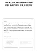 OCR A Level Sociology Paper 1