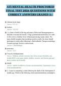ATI MENTAL HEALTH PROCTORED&NewLine;FINAL TEST 2026 QUESTIONS WITH&NewLine;CORRECT ANSWERS GRADED A&plus;&NewLine;