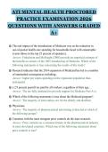 ATI MENTAL HEALTH PROCTORED&NewLine;PRACTICE EXAMINATION 2026&NewLine;QUESTIONS WITH ANSWERS GRADED&NewLine;A&plus;&NewLine;