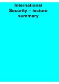 International Security Lecture Summary 2025&sol; 2026 Comprehensive Study Guide