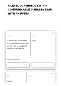 A-Level OCR Biology A&lowbar; 4&period;1 Communicable diseases &lowbar;