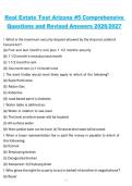 Real Estate Test Arizona &num;5 Comprehensive Questions and Revised Answers 2026&sol;2027 &vert; Arizona Real Estate Licensing Exam &vert; Complete Practice Review Material