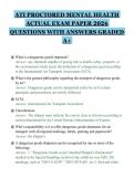 ATI PROCTORED MENTAL HEALTH&NewLine;ACTUAL EXAM PAPER 2026&NewLine;QUESTIONS WITH ANSWERS GRADED&NewLine;A&plus;&NewLine;