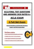 ACLS&colon; Final Test Questions and Answers 2026 Rated A&plus; &vert; AHA Advanced Cardiovascular Life Support Certification Exam Prep