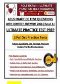 ACLS Practice Test Questions with Correct Answers 2026 &vert; AHA Advanced Cardiovascular Life Support &ndash; 2026&sol;2027 Exam Prep&NewLine;&NewLine;