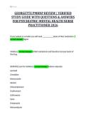 GEORGETTE PMHNP REVIEW &vert; VERIFIED&NewLine;STUDY GUIDE WITH QUESTIONS & ANSWERS&NewLine;FOR PSYCHIATRIC-MENTAL HEALTH NURSE&NewLine;PRACTITIONER 2026