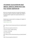 ATI DOSAGE CALCULATION RN ADULT&NewLine;MEDICAL SURGICAL REVIEW PACK 2026&NewLine;FULLY SOLVED QUESTION SET&NewLine;