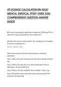 ATI DOSAGE CALCULATION RN ADULT&NewLine;MEDICAL SURGICAL STUDY GUIDE 2026&NewLine;COMPREHENSIVE QUESTION ANSWER&NewLine;DIGEST&NewLine;