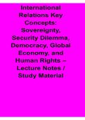 International Relations Key Concepts Sovereignty Security Dilemma Democracy Global Economy Lecture Notes 2025&sol; 2026 Comprehensive Study Guide