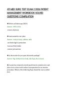 ATI MED SURG TEST EXAM 2 2026 PATIENT&NewLine;MANAGEMENT WORKBOOK SOLVED&NewLine;QUESTIONS COMPILATION