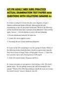 ATI PN ADULT MED SURG PRACTICE&NewLine;ACTUAL EXAMINATION TEST PAPER 2026&NewLine;QUESTIONS WITH SOLUTIONS GRADED A&plus;