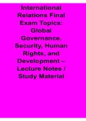 International Relations Final Exam Topics Global Governance Security Human Rights Lecture Notes 2025&sol; 2026 Comprehensive Study Guide