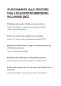 ATI RN COMMUNITY HEALTH PROCTORED&NewLine;EXAM 4 2026 DISEASE PREVENTION DRILL&NewLine;PACK ANSWER SHEET