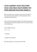 ATI RN COMMUNITY HEALTH PROCTORED&NewLine;EXAM 4 2026 PUBLIC HEALTH NURSING TEST&NewLine;PAPER QUESTIONS SOLUTIONS GRADED A&plus;