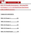 NSG 121 Health Assessment &ndash; Herzing NSG 121 Exam 1&comma; 2&comma; 3&comma; 4&comma; & Final Exam Questions with verified answers