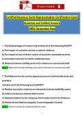 Certified Revenue Cycle Representative Exam &NewLine;Questions and Verified Answers &NewLine;100&percnt; Guarantee Pass