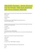 AQA GCSE Chemistry - Atomic Structure and The Periodic Table Exam Questions with Correct Answers 2026-2027&NewLine;