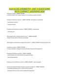 AQA GCSE CHEMISTRY- UNIT 5 QUESTIONS WITH CORRECT ANSWERS 2026
