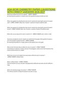 AQA GCSE CHEMISTRY PAPER 2 QUESTIONS WITH CORRECT ANSWERS 2026-2027&period;
