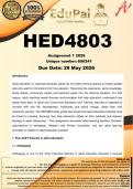 HED4803 Assignment 1 &lpar;COMPLETE ANSWERS&rpar; 2026 - DUE 29 May 2026
