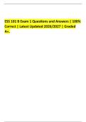 ESS 101 B Exam 1 Questions and Answers &vert; 100&percnt;&NewLine;Correct &vert; Latest Updated 2026&sol;2027 &vert; Graded&NewLine;A&plus;&period;