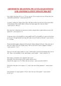 ARITHMETIC REASONING PICAT EXAM QUESTIONS AND ANSWERS LATEST UPDATE 2026-2027