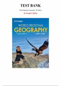 Test Bank for World Regional Geography&comma; 7th Edition &lpar; Joseph Hobbs&comma; 2021&rpar;&comma; Chapter 1-11 &vert; All Chapters