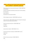 ARMY LAND NAVIGATION EXAM QUESTIONS WITH CORRECT ANSWERS 2026-2027
