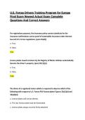 U&period;S&period; Forces Drivers Training Program for Europe Final Exam Newest Actual Exam Complete Questions And Correct Answers&vert; 2026&sol;27
