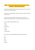 ARMY FUTURE SOLDIER EXAM QUESTIONS WITH CORRECT ANSWERS 2026-2027