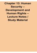 Chapter 13 Human Security Development and Human Rights Lecture Notes Study Material 2025&sol; 2026 Comprehensive Guide