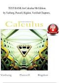CALCULUS 9TH EDITION BY VARBERG&comma; PURCELL&comma; AND RIGDON &ndash; VERIFIED CHAPTERS COMPLETE TEST BANK AND PRACTICE EXAM MATERIAL