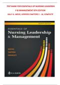 ESSENTIALS OF NURSING LEADERSHIP & MANAGEMENT 8TH EDITION BY SALLY A&period; WEISS &ndash; VERIFIED CHAPTERS 1&ndash;16 COMPLETE TEST BANK AND EXAM PREPARATION MATERIAL
