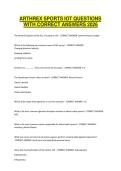 ARTHREX SPORTS IOT QUESTIONS WITH CORRECT ANSWERS 2026