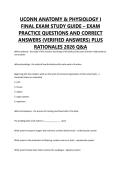 UCONN ANATOMY & PHYSIOLOGY I FINAL EXAM STUDY GUIDE &ndash; EXAM PRACTICE QUESTIONS AND CORRECT ANSWERS &lpar;VERIFIED ANSWERS&rpar; PLUS RATIONALES 2026 Q&A &vert; INSTANT DOWNLOAD PDF&NewLine;