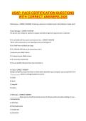ASAP- PACE CERTIFICATION QUESTIONS WITH CORRECT ANSWERS 2026