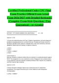 Certified Professional Coder CPC Final Exam Practice Official Exam Actual Exam 2026&sol;2027 with Detailed Rationales &vert; Complete Exam-Style Questions &vert; Pass Guaranteed &ndash; A&plus; Graded&NewLine;&NewLine;