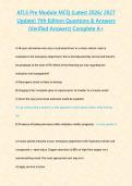 ATLS Pre Module MCQ &lpar;Latest 2026&sol; 2027 Update&rpar; 11th Edition Questions & Answers &lpar;Verified Answers&rpar; Complete A&plus;&NewLine;&NewLine;