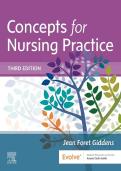 TEST BANK FOR CONCEPTS FOR NURSING PRACTICE BY JEAN FORET GIDDENS&comma; 3RD EDITION &vert;&vert; ALL CHAPTERS COVERED &vert;&vert; A&plus; MATERIAL &vert;&vert; ISBN&colon; 978-0323581936 &vert;&vert; QUESTIONS AND VERIFIED ANSWERS &vert;&vert; SUCCESS