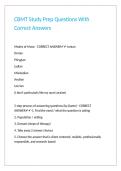 CBMT Study Prep Questions With Correct Answers