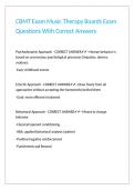 CBMT Exam Music Therapy Boards Exam Questions With Correct Answers