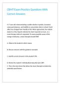 CBMT Exam Practice Questions With Correct Answers