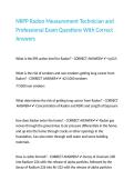 NRPP Radon Measurement Technician and Professional Exam Questions With Correct Answers 