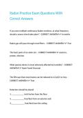 Radon Practice Exam Questions With Correct Answers