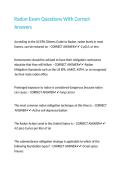 Radon Exam Questions With Correct Answers