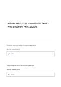 Healthcare Quality Management Exam  Questions And Answers Practice Questions with Solutions Newest &vert; Already Graded A&plus;