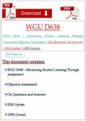 WGU D638 &ndash; Monitoring Student Learning Through Assessment Objective Assessment &vert; Western Governors University &vert; 2026 Update &vert; OA Questions and Answers with Complete Solutions